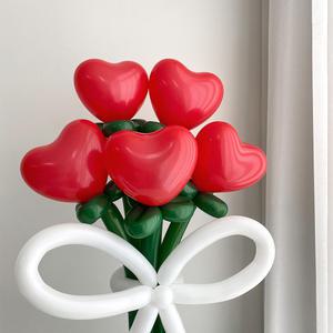 파티아일랜드 하트 꽃다발 DIY 세트 레드 하트풍선 풍선꽃다발 기념일 이벤트