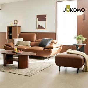 [자코모][네이버페이 3만원 증정]달리아 3인 기능성 천연면피 소가죽 소파+스툴