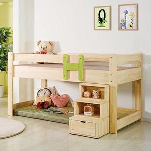 [아이앤] 루나 미송 원목 벙커 공간형 SS 침대 FI