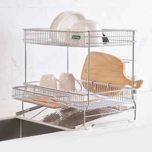[스텐팩토리]프리미엄 올 스텐304 2단 식기건조대 물빠짐 정면형 측면형