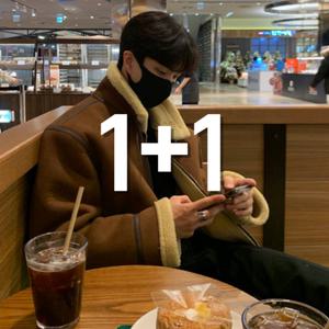 1+1 남자 겨울 커플 오버핏 스웨이드 양털 무스탕 2컬러