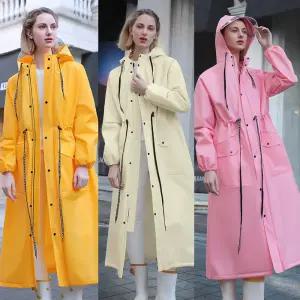 여성 우의 코트 우비 등산 여행용 레인코트 캠핑 고급 성인 경량 바람막이 방수 패션 예쁜 판초우의 롱우비