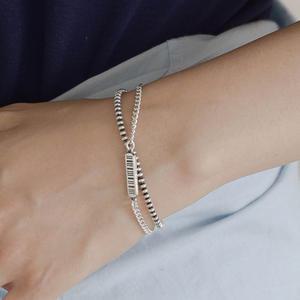 925실버 실버바 바코드 각인팔찌 체인은팔찌