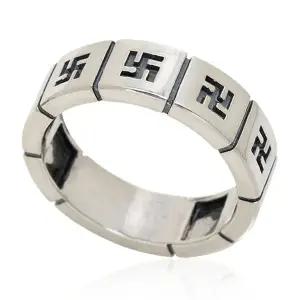 [골드모아][온주얼] 실버 불교 만자레일 반지