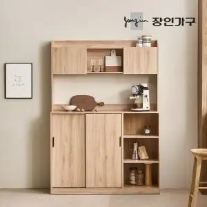 장인가구 아망드 슬라이딩 1200 주방 선반 수납장 홈카페장 상부장세트
