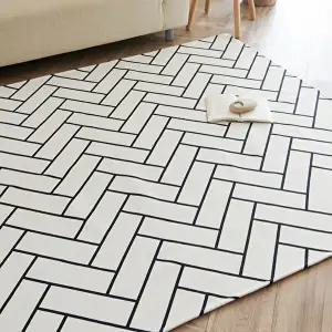 [모두의러그]헤링본 생활방수 러그 먼지없는 사계절 카페트 거실 대형 200X270