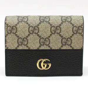 [중고명품] 658610 금장 GG 마몽 바이컬러 카드 반지갑