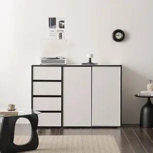 보루네오 마르체 바움 1200 와이드 정리 편한 4칸 감성 서랍수납장 BOW540C (착불)