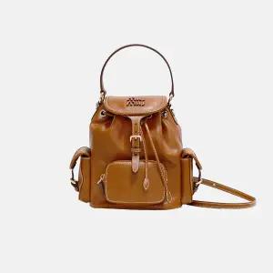 (미우미우) 레더 투웨이 토트 백팩 코냑(5BZ043)