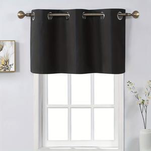 작은 창문용 블랙 암막 층 커튼, 어두운 짧은 주방 커튼, 카페 드레이프