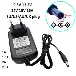 AC DC 9.5V 13.5V 14V 15V 16V 범용 전원 어댑터 공급 볼트 5.5mmx2.5mm 5.5x2.1mm 벽 변환기 스위칭