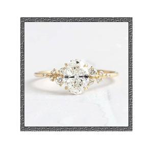 모이비그 14K 골드 도금 모이사나이트/큐빅 지르코니아 웨딩 밴드 925 스털링 실버 1ct/2ct/3ct 타원형 CZ 약혼 영원 반지 주얼리 여성용 사이즈 5-9