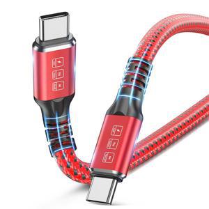 썬더볼트 4 케이블 1m(3.3피트) 240W USB4 40Gbps 고속 데이터 전송/8K/듀얼 4k 디스플레이 USB C to 4/3 모니터/허브/도킹 스테이션 등을 위한 충전 지원 레드