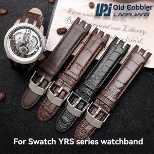 전용 곡선 인터페이스 시계줄, 스와치 소가죽 시계 스트랩, 도구 포함, 남성용 YRS403 YRS412 송아지 밴드,
