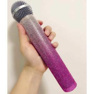 빤짝이 마이크손잡이 커버 무대 장 공연 핑크 사회자