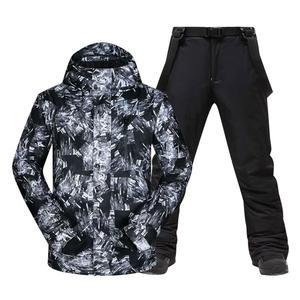 남성용 스키 재킷 및 바지 세트, 방수 따뜻한 스키복, 산악 스노보드용 겨울 스노우수트