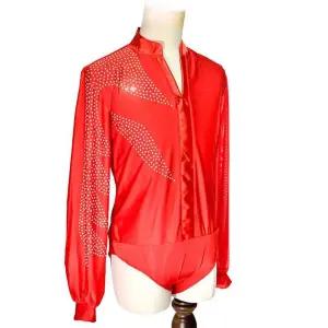 남성 사교댄스복 상의 룸바 의상 댄스 화려한 사교댄스 댄스복 연습복