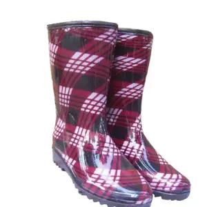 미끄럼방지장화 여성 겨울방한 패션 털 반장화 작업화 부츠 국산 체크