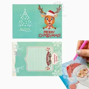 비즈 보석십자수 크리스마스 카드 만들기키트 루돌프 크리스마스