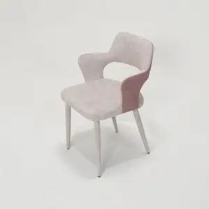 조야패브릭 주방 카페 테이블의자 1인용 팔걸이 식탁의자 핑크