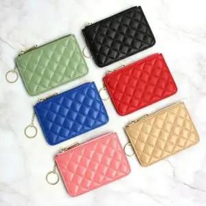 양가죽 지갑 동전 지갑 퀼팅 여성 소형