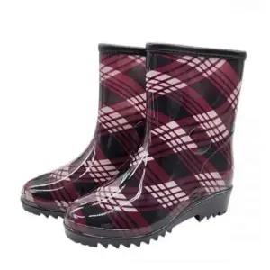 [라일리] Rly 고무장화 식당장화 여자 체크 단장화 255mm