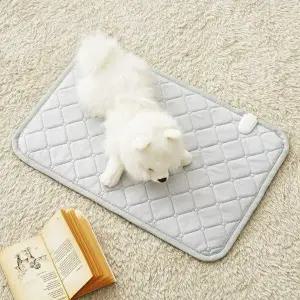 [눕자]눕자 카본 탄소 강아지 고양이 전기방석 소프트극세사 그레이 중형 40X60