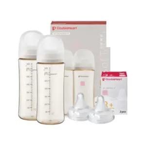 더블하트 아기 젖병 330ml 2개 젖꼭지 L 2개 화이트