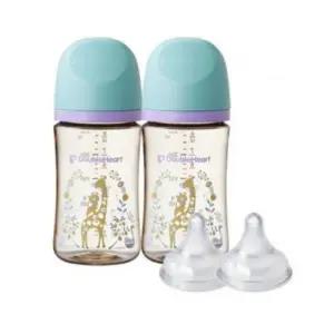 더블하트 젖병 트윈팩 젖꼭지L 세트 240ml 블루밍가든