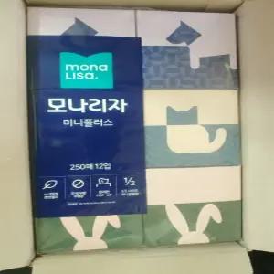 모나리자 미니플러스 미용티슈 250매 12개입 4팩