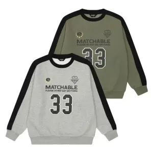 에꼴리에 HC33 트랙라인 블록코어 맨투맨티 남아,티셔츠,기모티,따뜻한,블록코어,티,