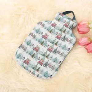보온물주머니 2L+크리스마스거리패턴 면커버