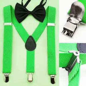 무지 멜빵 쥬니어 벨트 서스펜더 초록