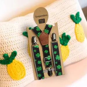 패턴 어린이 멜빵 클로버