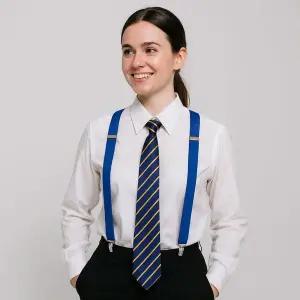 컬러 정장 멜빵 서스펜더 블루 바지 멜빵끈