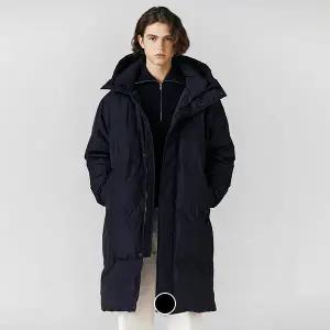073958 후드 덕 화이버 롱 다운 파카