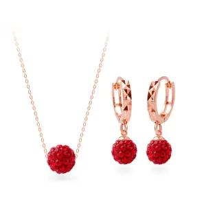 탄생석 컬러 쥬얼리 2종 세트 1월 가넷 (14K골드핀귀걸이목걸이)