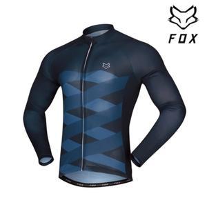 FOX 긴팔 로드 라이딩 사이클 자전거 져지 저지 상의 2101네이비