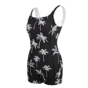 [레노마수영복](하남점)폴리백  무상증정 여성 팜트리 2부아쿠아 반신 수영복/LF2D805BK