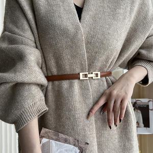 샤크 원피스 여성 정장 코트 얇은 슬림 금장 벨트