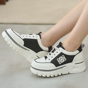 슈즈원 천연소가죽 속굽 키높이 스니커즈 운동화(2color/6cm)