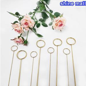 (소량판매) 골드철재 카드스틱  원형 대/소 택1 무료/꽃다발 화분 메세지 카드픽