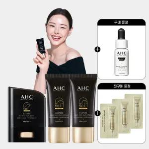 AHC 마스터즈 아쿠아리치 선크림 듀오세트 30ml+에어리치 선스틱 14g+(GIFT)프로샷 세럼 5ml+전구매 샤쉐