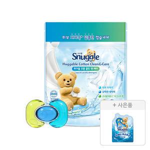 스너글 캡슐 세탁세제 허거블코튼 클린앤케어 30입, 1개+증정(섬유유연제 블루스파클 플러스 100ml, 1개)