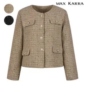 [막스카라]메탈 스팽글 트위드 자켓 M43QWJ502ME_P373983708