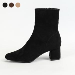 페조 앵클부츠 스웨이드 통굽 스판 삭스부츠 6cm