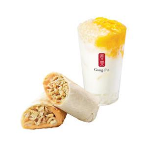 [공차] 미니펄 망고 밀크 + 치킨 치즈 브리또