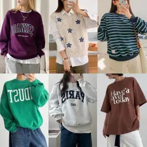 여성티셔츠-겨울신상/영문로고티/스트라이프/긴팔티셔츠/기모티/맨투맨/블라우스/니트/여성의류