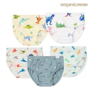 [오가닉맘팬티] 25신상 공룡무늬 남아삼각팬티 5종세트