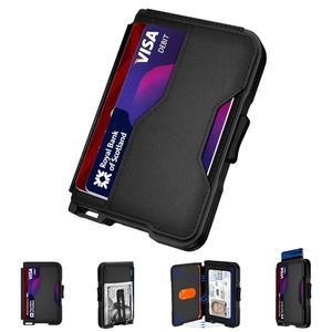 남성용 티즈무오 지갑 머니 클립이 있는 슬림 팝업 카드 케이스 RFID 차단 이중폴드 미니